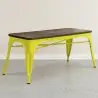 Buy Bench Bistrot Metalix Industrial Metal and Dark Wood - New Edition Yellow 60132 - prices